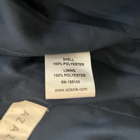 New Azazie “Temeka” Dark Navy Floor Length Bridesmaids Dress - Picture 9 of 12